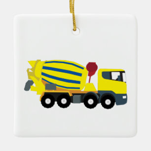 Concrete Cement Truck Construction Trucks Ceramic Ornament