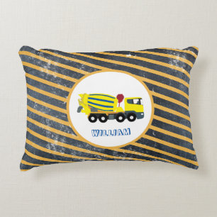 Concrete Cement Truck Construction Trucks Decorative Cushion