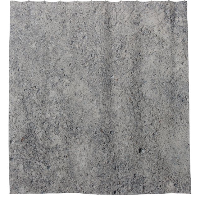 Concrete cement wall gray texture shower curtain (Front)