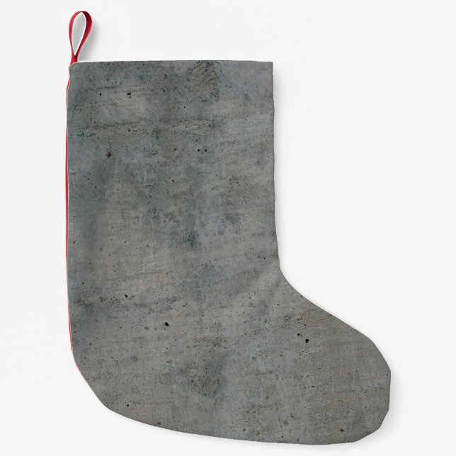 Concrete cement wall gray texture small christmas stocking (Front)