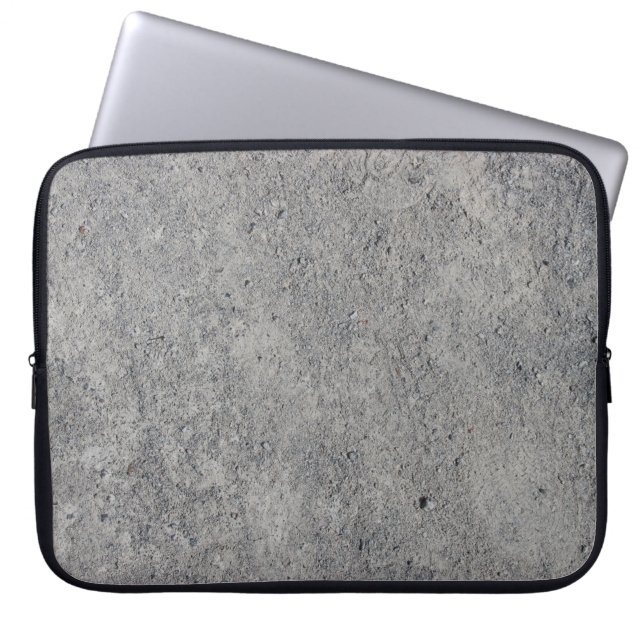 Concrete cement wall grey texture laptop sleeve (Front)