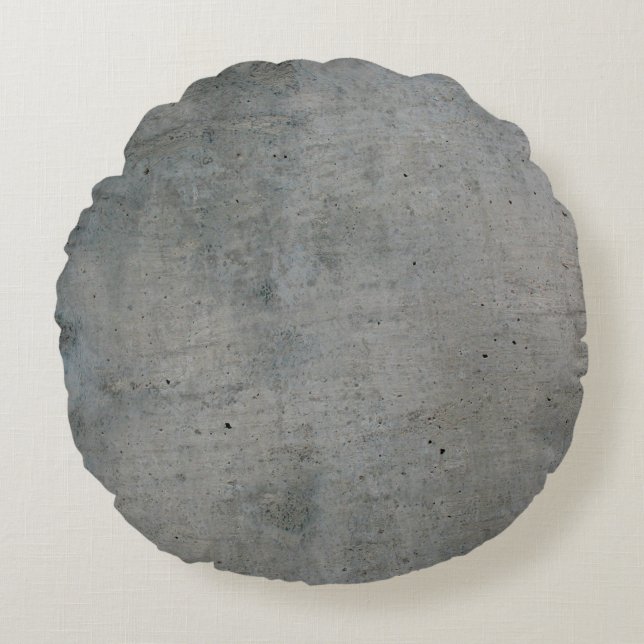 Concrete cement wall grey texture round cushion (Front)