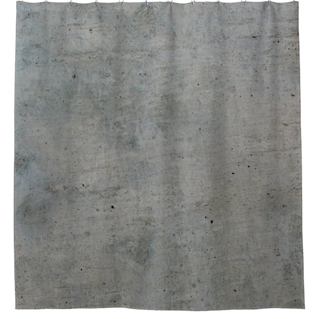 Concrete cement wall grey texture shower curtain (Front)