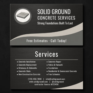 Concrete Company Metallic Business Card