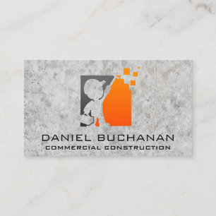 Concrete   Construction Worker Logo Business Card