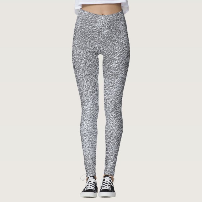 Concrete dark grey Stone Wall Texture Pattern Leggings (Front)