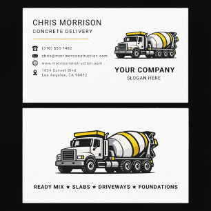 Concrete Delivery Mixer Truck Business Card