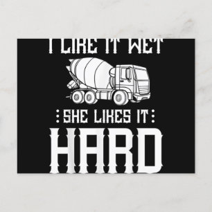 Concrete Finisher Worker Cement Mixer Truck Driver Holiday Postcard