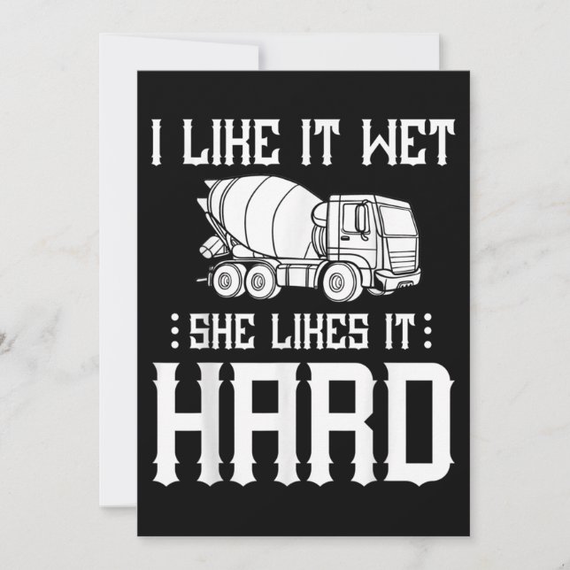 Concrete Finisher Worker Cement Mixer Truck Driver Invitation (Front)