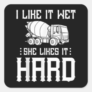 Concrete Finisher Worker Cement Mixer Truck Driver Square Sticker