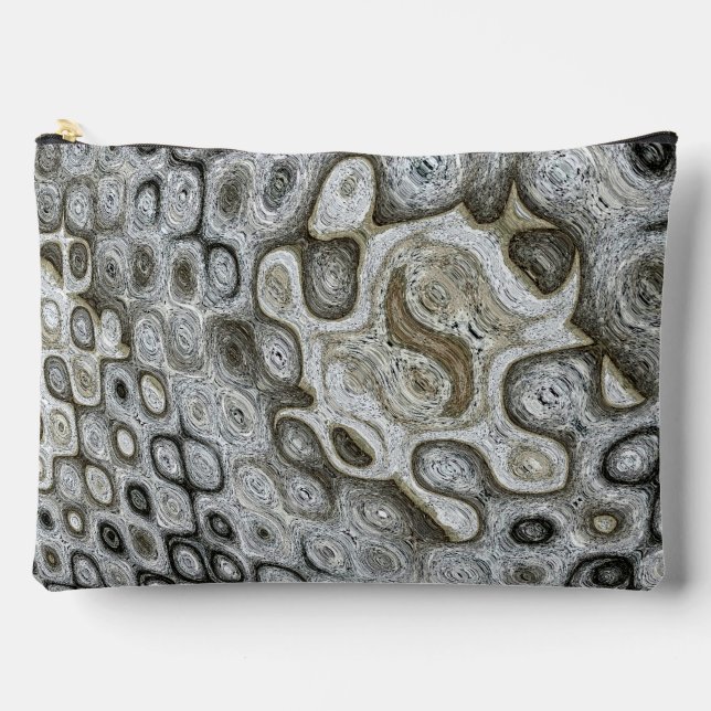 Concrete Grey Ripples Accessory Bag (Front)