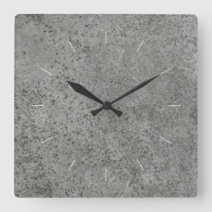 CONCRETE industrial decor Square Wall Clock