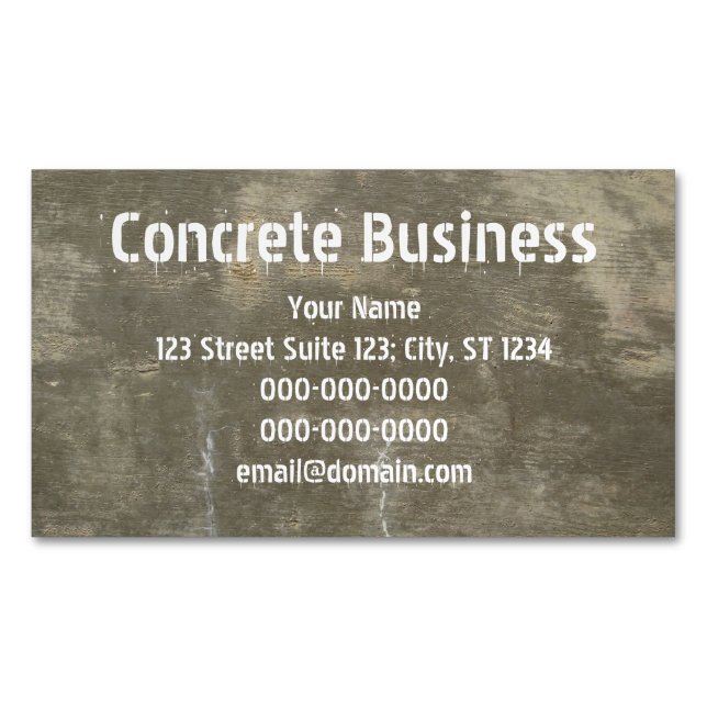 Concrete Magnetic Business Card (Front)