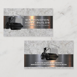 Concrete Metallic   Steam Roller Business Card