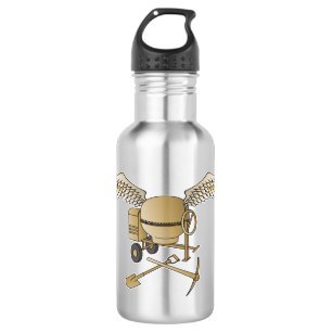 Concrete mixer beige 532 ml water bottle