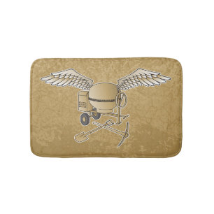 Concrete mixer beige bath mat
