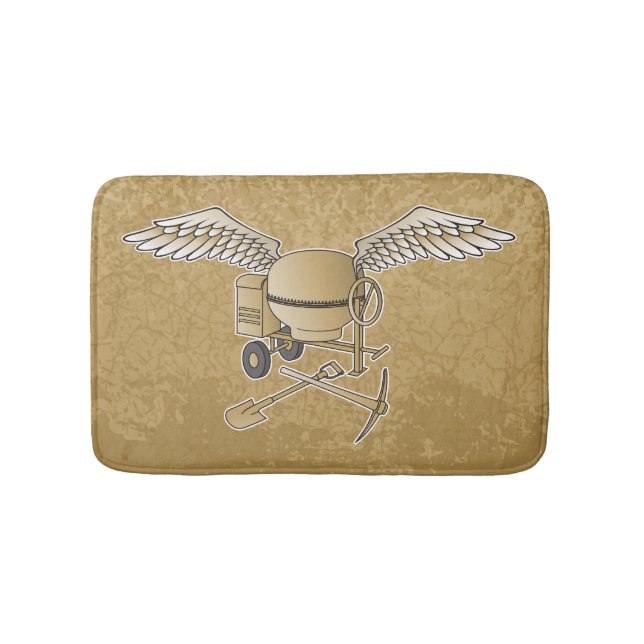 Concrete mixer beige bath mat (Front)