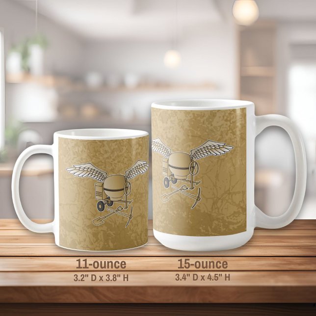 Concrete mixer beige coffee mug (Creator Uploaded)