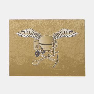 Concrete mixer beige doormat