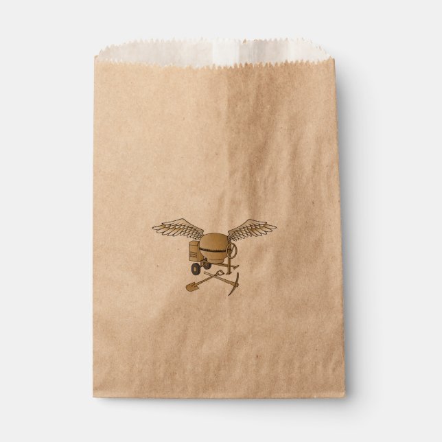 Concrete mixer beige favour bag (Front)