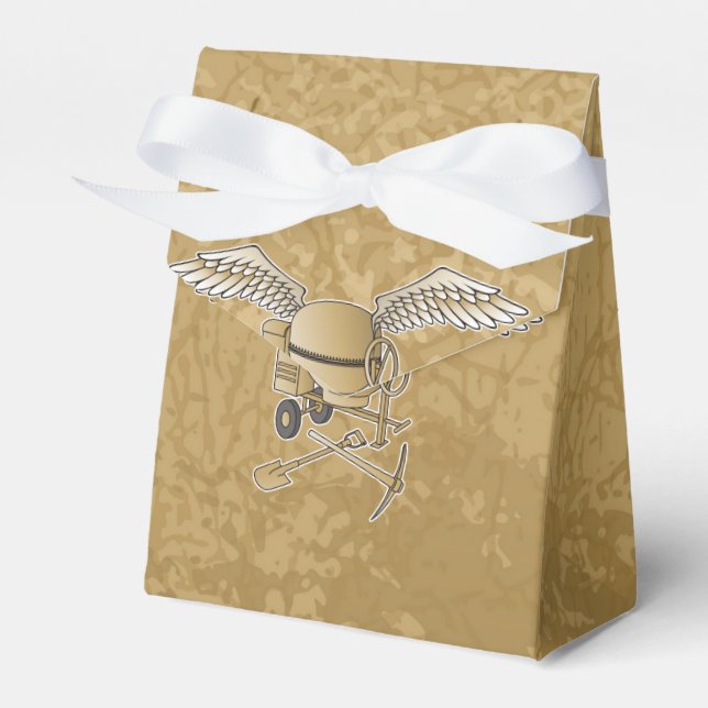 Concrete mixer beige favour box (Front Side)
