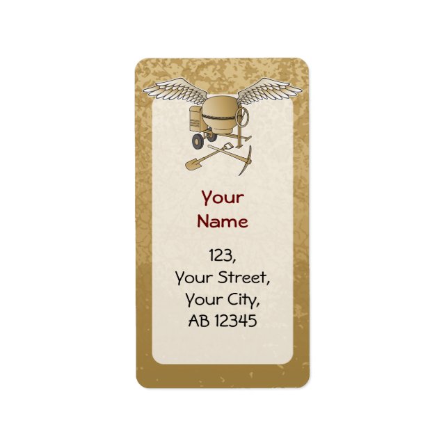 Concrete mixer beige label (Front)