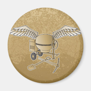 Concrete mixer beige magnet
