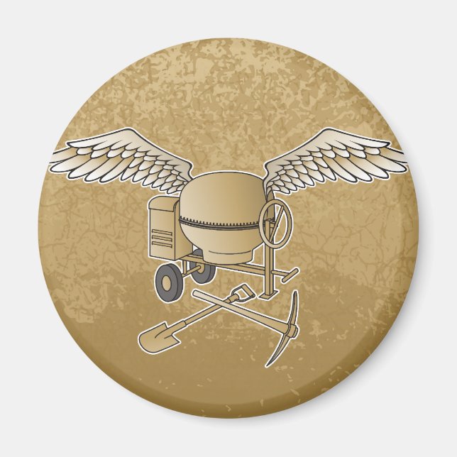 Concrete mixer beige magnet (Front)