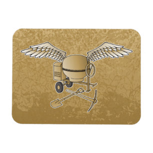 Concrete mixer beige magnet