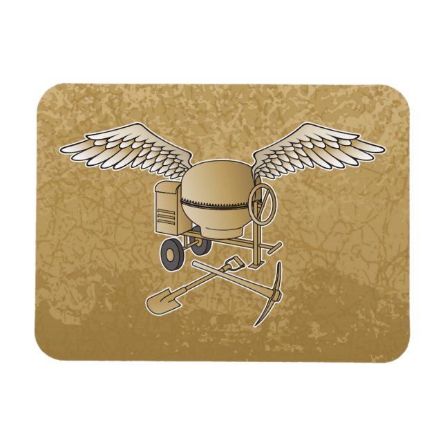 Concrete mixer beige magnet (Horizontal)