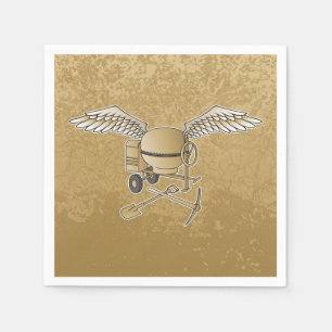 Concrete mixer beige napkin