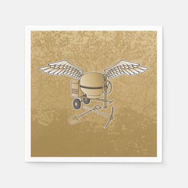 Concrete mixer beige napkin (Front)