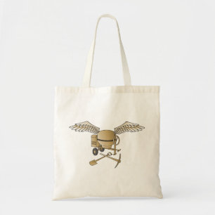 Concrete mixer beige tote bag