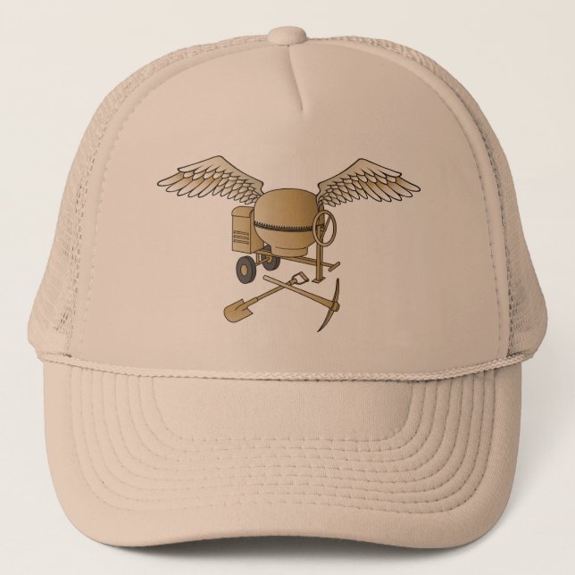 Concrete mixer beige trucker hat (Front)