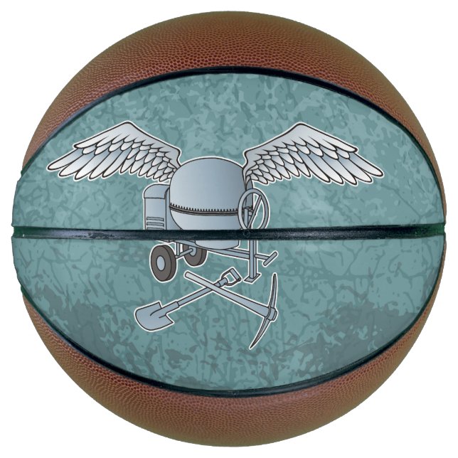Concrete mixer blue-grey basketball (Front)