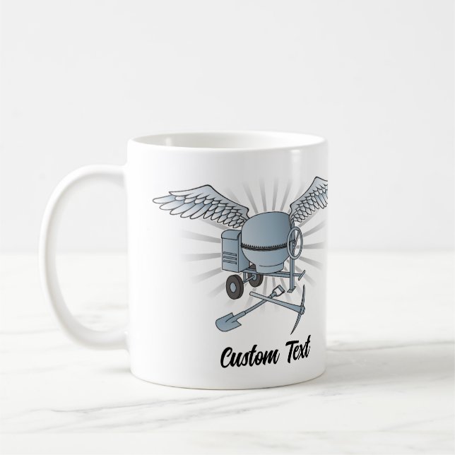 Concrete mixer blue-grey coffee mug (Left)