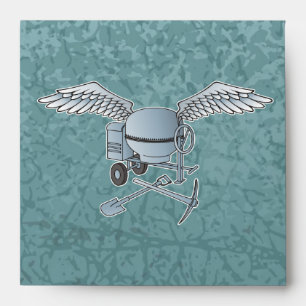 Concrete mixer blue-grey envelopes