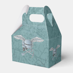 Concrete mixer blue-grey favour box