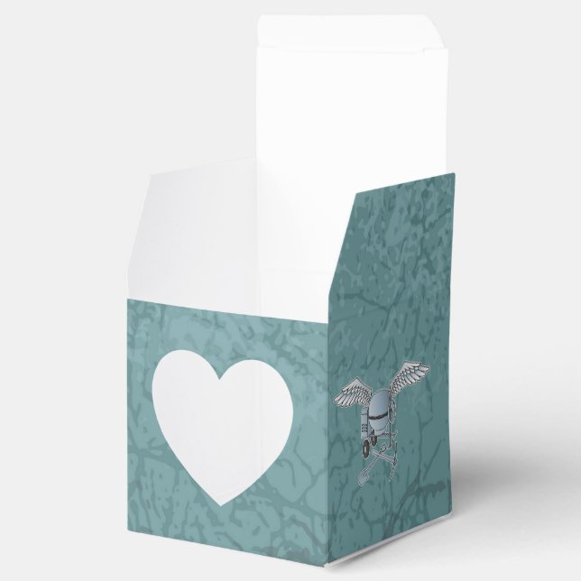 Concrete mixer blue-grey favour box (Opened)