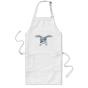 Concrete mixer blue-grey long apron