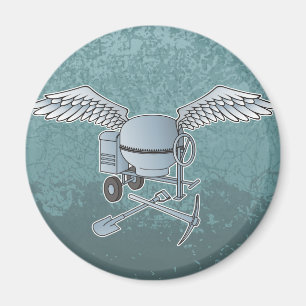 Concrete mixer blue-grey magnet
