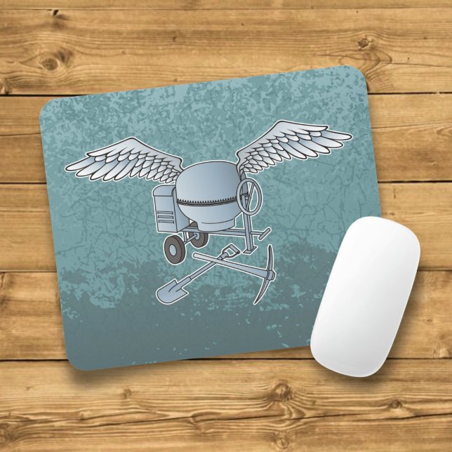 Concrete mixer blue-grey mouse pad (Creator Uploaded)