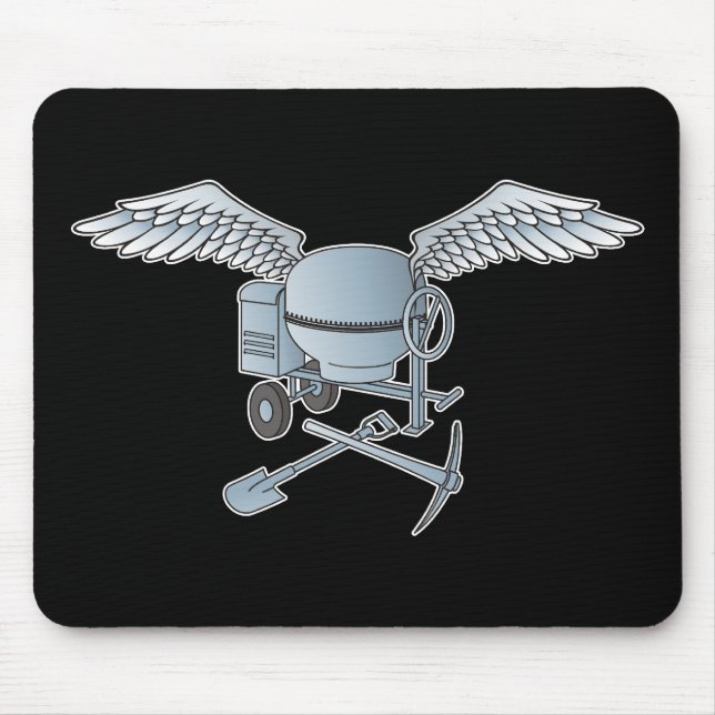 Concrete mixer blue-grey mouse pad (Front)
