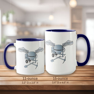Concrete mixer blue-grey mug