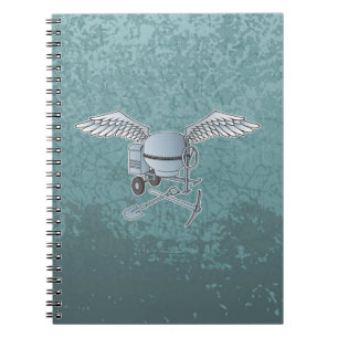 Concrete mixer blue-grey notebook