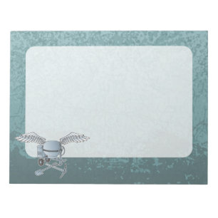 Concrete mixer blue-grey notepad