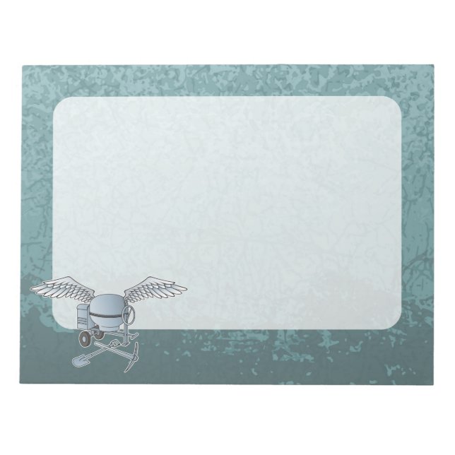 Concrete mixer blue-grey notepad (Front)