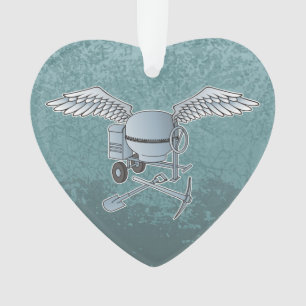 Concrete mixer blue-grey ornament