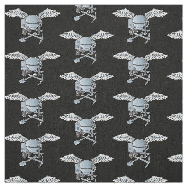 Concrete Mixer Blue-Grey Pattern Fabric (Swatch)