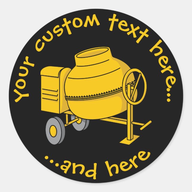 Concrete Mixer Classic Round Sticker (Front)